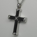 black cross keepsake pendant